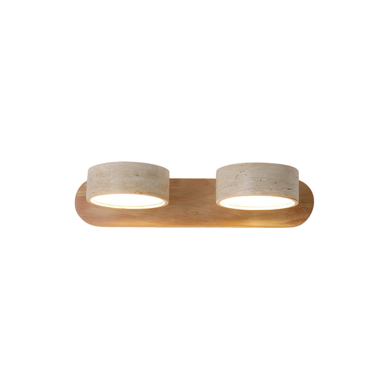 Terra Travertine & Wood Vanity Light