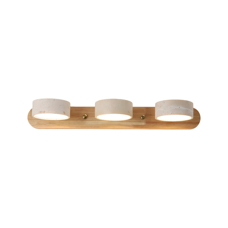 Terra Travertine & Wood Vanity Light