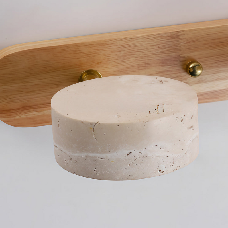 Terra Travertine & Wood Vanity Light