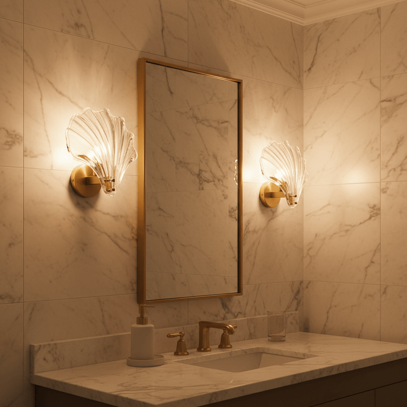 Zaevia Thalassa: Glass Shell Sconce - Wall Light | Zaevia