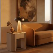 Zaevia Elara Travertine Table Lamp – Natural Stone Mushroom Light - | Zaevia