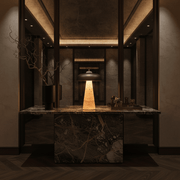 Zaevia Elara Travertine Table Lamp – Natural Stone Mushroom Light - | Zaevia
