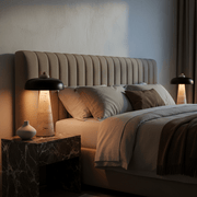 Zaevia Elara Travertine Table Lamp – Natural Stone Mushroom Light - | Zaevia
