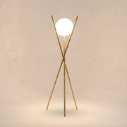 Zaevia Tripod Floor Lamp Frosted Globe Modern Accent Light - Floor lamp | Zaevia