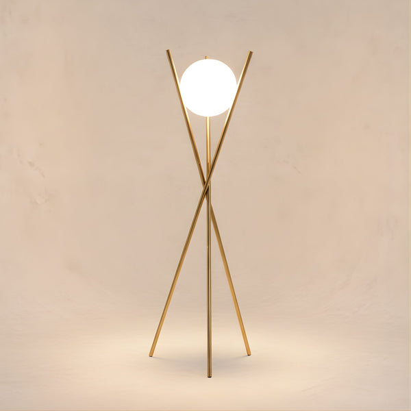 Zaevia Tripod Floor Lamp Frosted Globe Modern Accent Light - Floor lamp | Zaevia