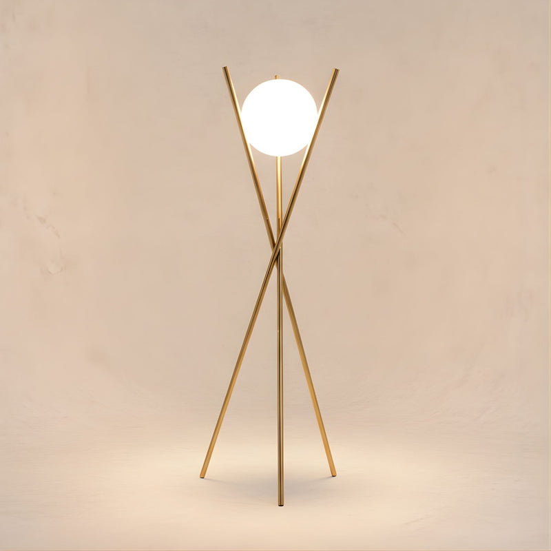 Zaevia Tripod Floor Lamp Frosted Globe Modern Accent Light - Floor lamp | Zaevia
