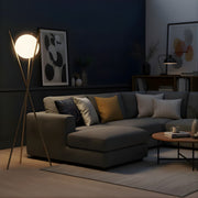 Zaevia Tripod Floor Lamp Frosted Globe Modern Accent Light - Floor lamp | Zaevia