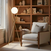 Zaevia Tripod Floor Lamp Frosted Globe Modern Accent Light - Floor lamp | Zaevia