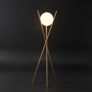 Zaevia Tripod Floor Lamp Frosted Globe Modern Accent Light - Floor lamp | Zaevia