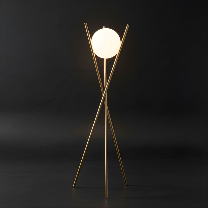 Zaevia Tripod Floor Lamp Frosted Globe Modern Accent Light - Floor lamp | Zaevia
