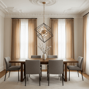 Zaevia Valo Geometric Square Lantern Pendant: Dual Tone Iron & Acrylic Light - Lighting > Ceiling Lights > Pendant Lighting > Medium & Large Pendants | Zaevia