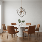 Zaevia Valo Geometric Square Lantern Pendant: Dual Tone Iron & Acrylic Light - Lighting > Ceiling Lights > Pendant Lighting > Medium & Large Pendants | Zaevia